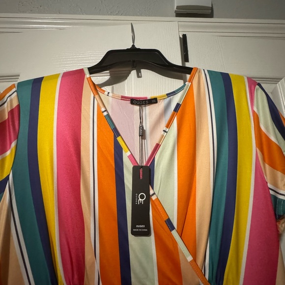 OUGES Women's Summer Maxi Dress - V Neck Floral Adjustable Strap Beach Dress With Pockets